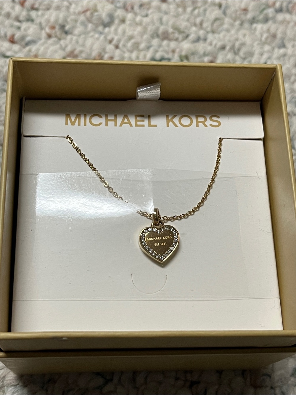 New MK Michael Kors gold-tone necklace 
Box included